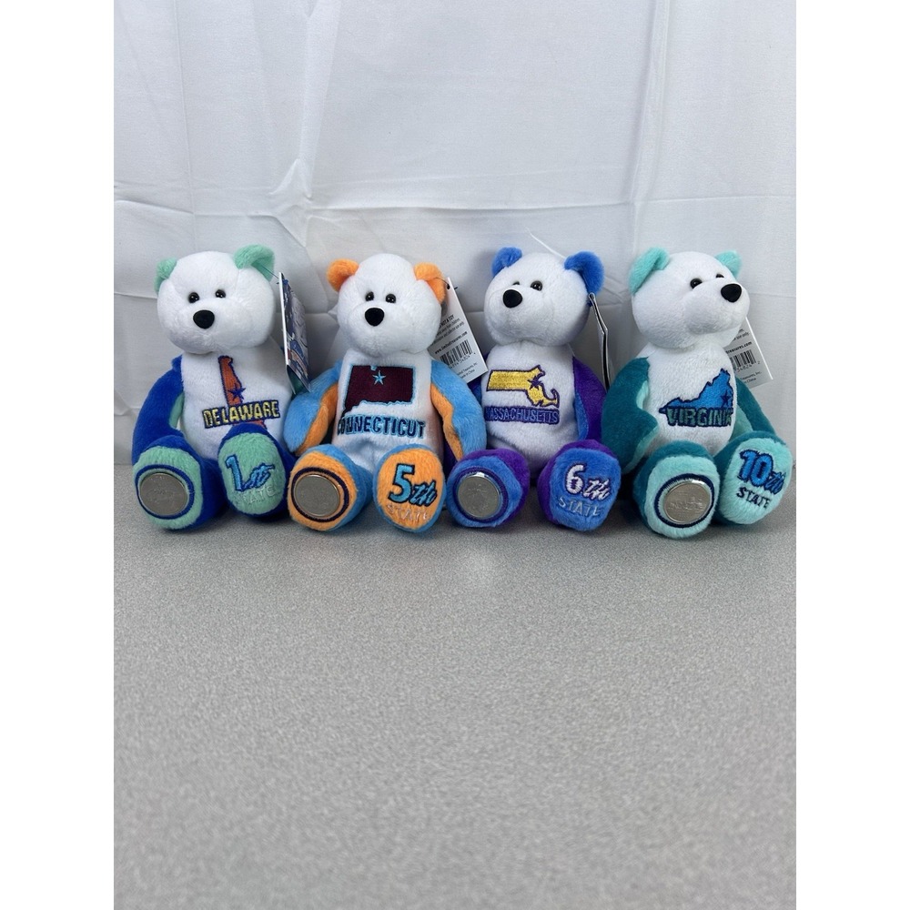 Vintage Limited Treasures State Quarter Coin Bears 50 States 4 Bears Total‎
